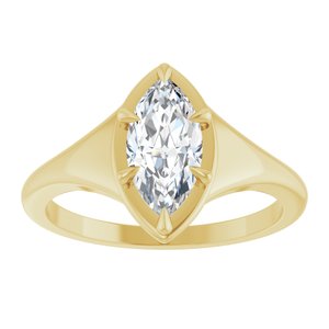 10K Yellow Gold 10x5 mm Marquise Ring Mounting – image 5