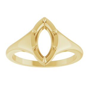 14K Yellow Gold 10x5 mm Marquise Ring Mounting – image 6