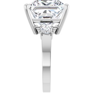 14K White Gold 12x12 mm Square Ring Mounting – image 7