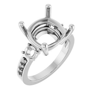 Continuum Sterling Silver 12x12 mm Cushion Ring Mounting – image 2