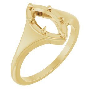 10K Yellow Gold 10x5 mm Marquise Ring Mounting – image 2