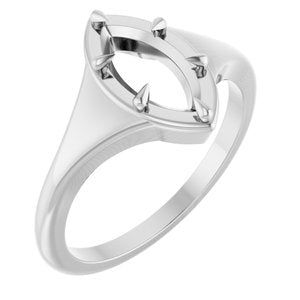 18K White Gold 10x5 mm Marquise Ring Mounting – image 2