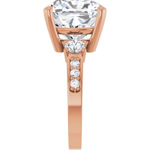 10K Rose Gold 12x12 mm Cushion Ring Mounting – image 7