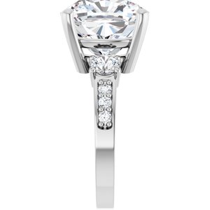 Platinum 12x12 mm Cushion Ring Mounting – image 7