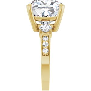 18K Yellow Gold 12x12 mm Cushion Ring Mounting – image 7