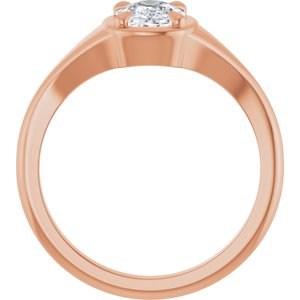 10K Rose Gold 7.5x5.5 mm Elongated Cushion Ring Mounting – image 3