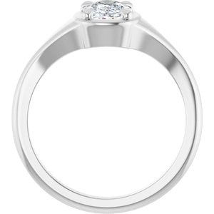 18K White Gold 7.5x5.5 mm Elongated Cushion Ring Mounting – image 3