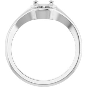 10K White Gold 7.5x5.5 mm Elongated Cushion Ring Mounting – image 4