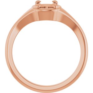 10K Rose Gold 7.5x5.5 mm Elongated Cushion Ring Mounting – image 4