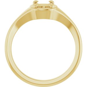 18K Yellow Gold 7.5x5.5 mm Elongated Cushion Ring Mounting – image 4