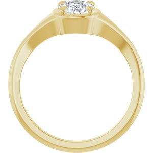 18K Yellow Gold 7.5x5.5 mm Elongated Cushion Ring Mounting – image 3