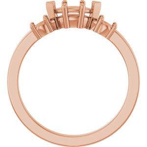 18K Rose Gold 7x3.5 mm Marquise Ring Mounting – image 4