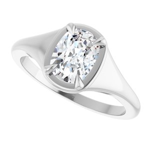 14K X1 White Gold 7.5x5.5 mm Elongated Cushion Ring Mounting – image 8