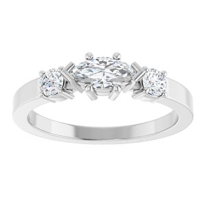 18K White Gold 7x3.5 mm Marquise Ring Mounting – image 5
