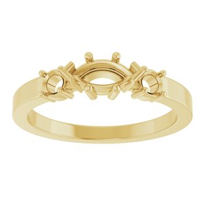 10K Yellow Gold 7x3.5 mm Marquise Ring Mounting – image 6