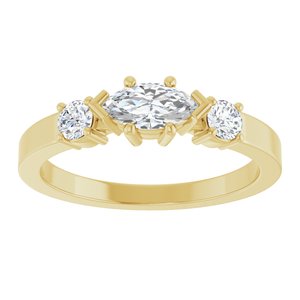 10K Yellow Gold 7x3.5 mm Marquise Ring Mounting – image 5