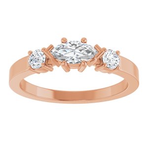 10K Rose Gold 7x3.5 mm Marquise Ring Mounting – image 5