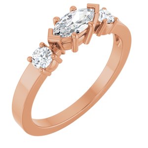 14K Rose Gold 7x3.5 mm Marquise Ring Mounting