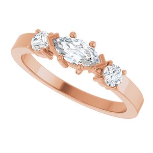 10K Rose Gold 7x3.5 mm Marquise Ring Mounting – image 8