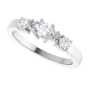 18K White Gold 7x3.5 mm Marquise Ring Mounting – image 8