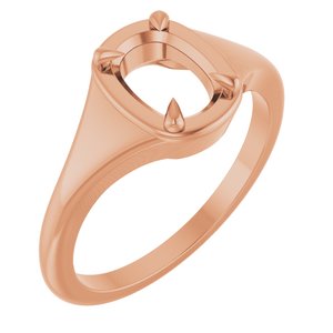 14K Rose Gold 7.5x5.5 mm Elongated Cushion Ring Mounting – image 2