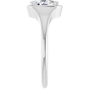 10K White Gold 7.5x5.5 mm Elongated Cushion Ring Mounting – image 7