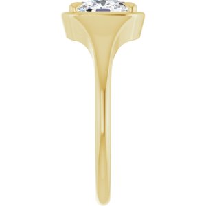 14K Yellow Gold 7.5x5.5 mm Elongated Cushion Ring Mounting – image 7