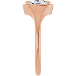 18K Rose Gold 7.5x5.5 mm Elongated Cushion Ring Mounting – image 7