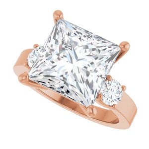 14K Rose Gold 10x10 mm Square Ring Mounting – image 8