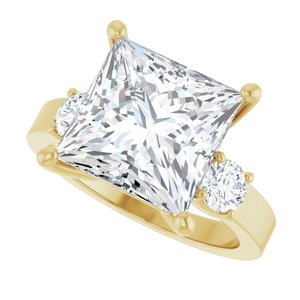 18K Yellow Gold 10x10 mm Square Ring Mounting – image 8