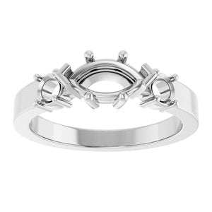 14K X1 White Gold 8.5x4.5 mm Marquise Ring Mounting – image 6