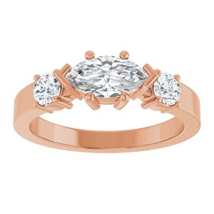 14K Rose Gold 8.5x4.5 mm Marquise Ring Mounting – image 5