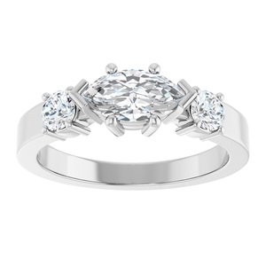 Sterling Silver 8.5x4.5 mm Marquise Ring Mounting – image 5