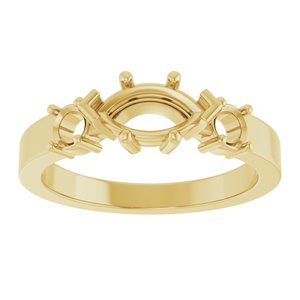 10K Yellow Gold 8.5x4.5 mm Marquise Ring Mounting – image 6