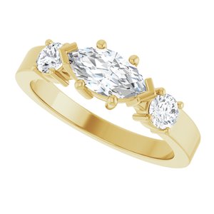 14K Yellow Gold 8.5x4.5 mm Marquise Ring Mounting – image 8