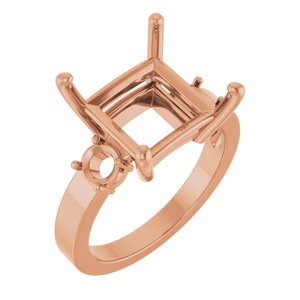 10K Rose Gold 10x10 mm Square Ring Mounting – image 2