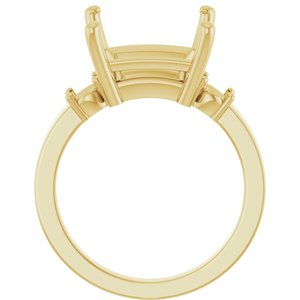 18K Yellow Gold 10x10 mm Square Ring Mounting – image 4