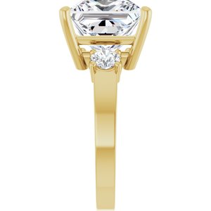 18K Yellow Gold 10x10 mm Square Ring Mounting – image 7
