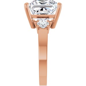 14K Rose Gold 10x10 mm Square Ring Mounting – image 7
