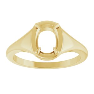 18K Yellow Gold 7.5x5.5 mm Elongated Cushion Ring Mounting – image 6