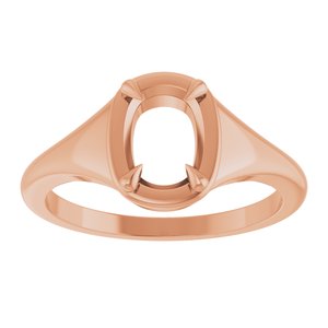 18K Rose Gold 7.5x5.5 mm Elongated Cushion Ring Mounting – image 6