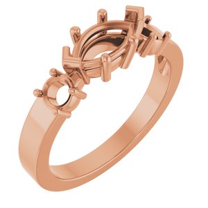14K Rose Gold 8.5x4.5 mm Marquise Ring Mounting – image 2