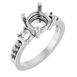Sterling Silver 7.5x7.5 mm Cushion Ring Mounting – image 2