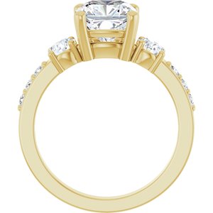 10K Yellow Gold 7.5x7.5 mm Cushion Ring Mounting – image 3