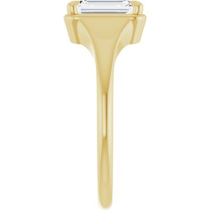 10K Yellow Gold 7.5x5.5 mm Emerald Ring Mounting – image 7