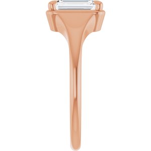 14K Rose Gold 7.5x5.5 mm Emerald Ring Mounting – image 7