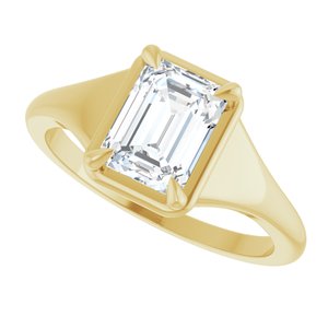 10K Yellow Gold 7.5x5.5 mm Emerald Ring Mounting – image 8