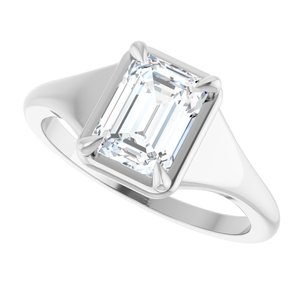 Sterling Silver 7.5x5.5 mm Emerald Ring Mounting – image 8