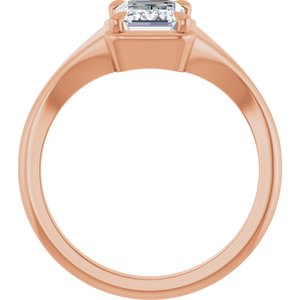 10K Rose Gold 7.5x5.5 mm Emerald Ring Mounting – image 3