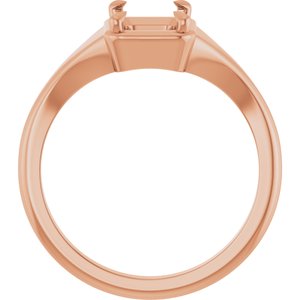 10K Rose Gold 7.5x5.5 mm Emerald Ring Mounting – image 4